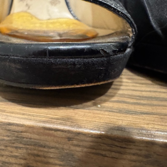 Jimmy Choo Black Satin Peep Toe Stiletto Pumps 38 - Picture 9 of 10